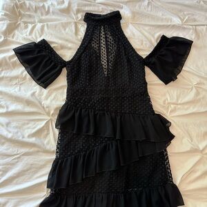 Elegant Black Ruffled Dress